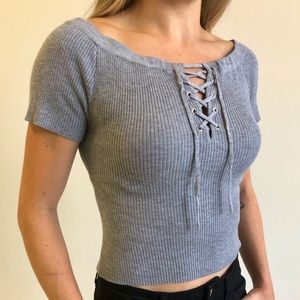 Grey Crop Top